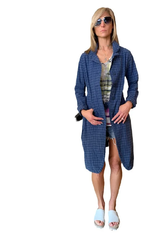 Line Jacket - Blue Nylon Fabric Polyester Fabric Spandex Fabric