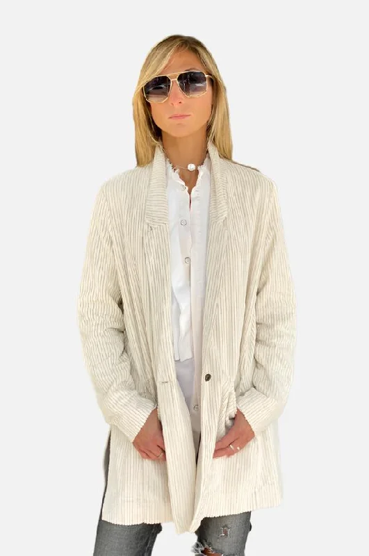 Mid Length Jacket - Ivory Wool Jacket Cashmere Jacket Tweed Jacket