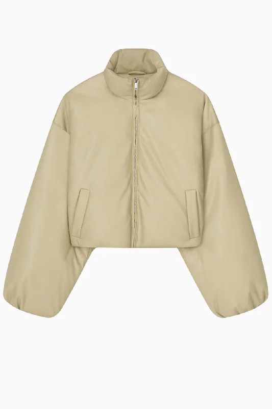 Nanushka Lilima Okobor Cropped Puffer Jacket - Pale Olive Anorak Shell Jacket Lightweight Jacket Nanushka Lilima Okobor Cropped Puffer Jacket - Pale Olive Anorak Shell Jacket Lightweight Jacket
