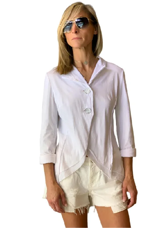 Nolan Jacket - White Rayon Fabric Velvet Fabric Corduroy Fabric