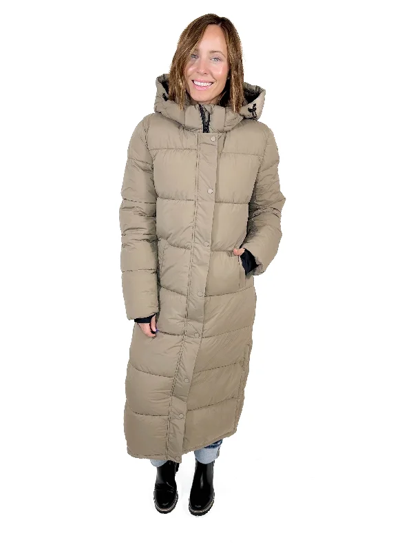 ONLY Premium Puff XLong Jacket- WALNUT Elasticated Jacket Padded Jacket Insulated Jacket