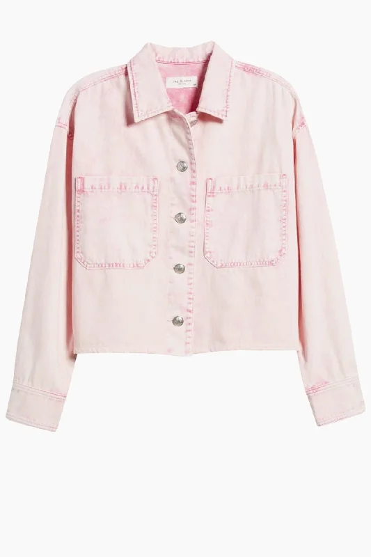 Rag & Bone Jaiden Denim Shirt Jacket - Pink Acid Cotton Fabric Linen Fabric Terry Fabric Rag & Bone Jaiden Denim Shirt Jacket - Pink Acid Cotton Fabric Linen Fabric Terry Fabric