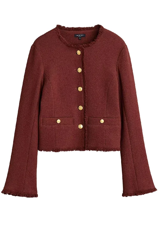 Rag & Bone Carmen Jacket - Mahogany Cotton Jacket Linen Jacket Terry Jacket