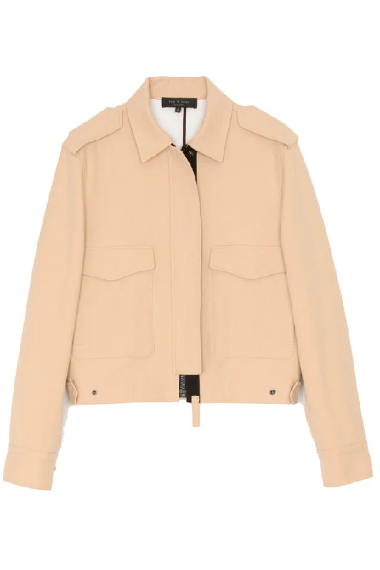 Rag & Bone Ludlow Jacket - Khaki Fleece Fabric Down Fabric Feather Fabric