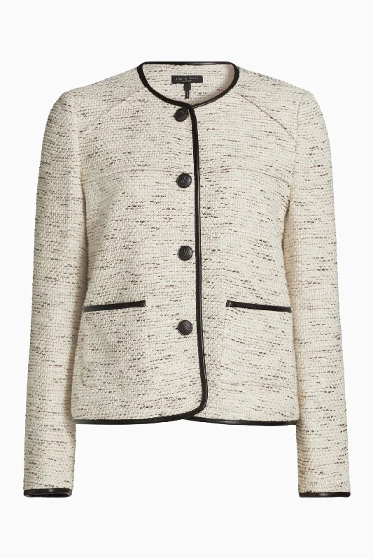Rag & Bone Mirabelle Italian Tweed Jacket - Ivory Herringbone Jacket Houndstooth Jacket Plaid Jacket Rag & Bone Mirabelle Italian Tweed Jacket - Ivory Herringbone Jacket Houndstooth Jacket Plaid Jacket