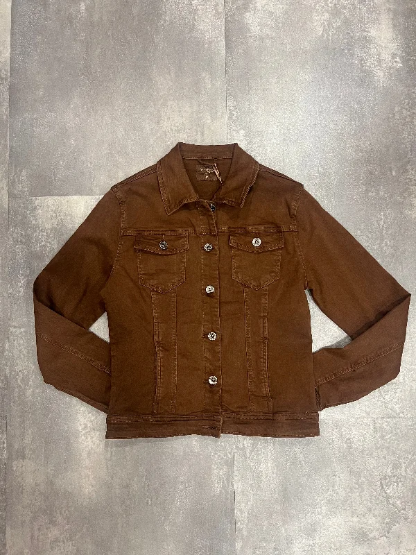 Revolve stretch denim brown  jacket Trench Coat Raincoat Waterproof Jacket