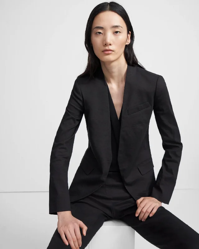 Staple Jacket in Good Linen - Black Satin Fabric Silk Fabric Chiffon Fabric
