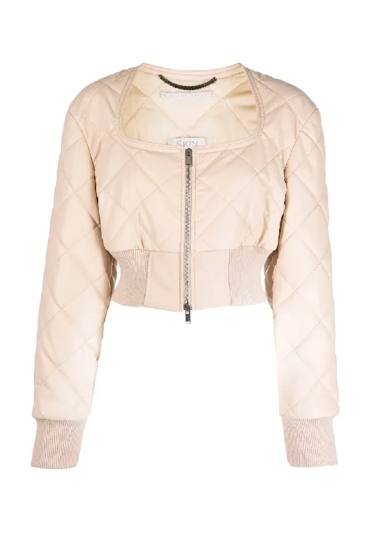 Stella McCartney Quilted Cropped Bomber Jacket - Oat Faux Fur Fabric Real Fur Fabric Shearling Fabric Stella McCartney Quilted Cropped Bomber Jacket - Oat Faux Fur Fabric Real Fur Fabric Shearling Fabric