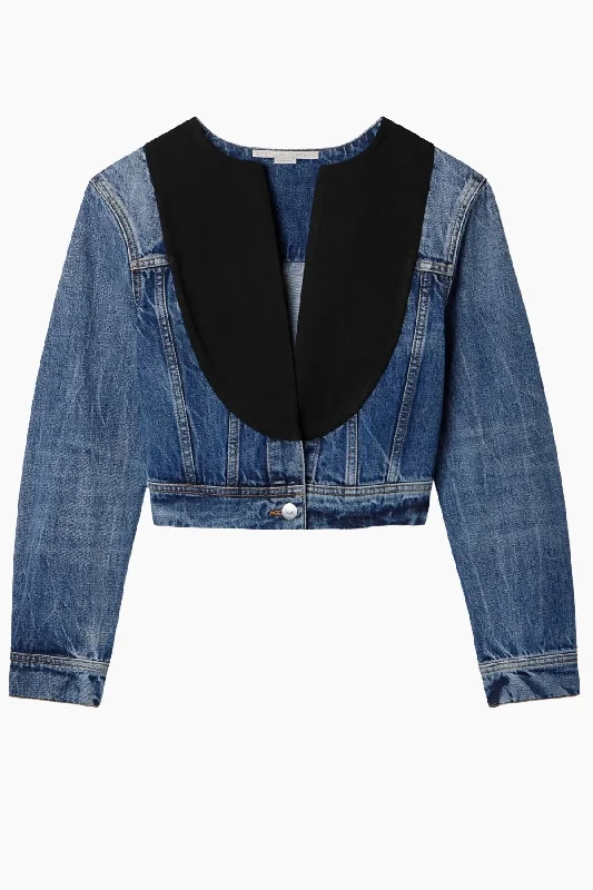 Stella McCartney Tuxedo Denim Jacket - Mid Vintage Blue Striped Jacket Polka Dot Jacket Floral Jacket Stella McCartney Tuxedo Denim Jacket - Mid Vintage Blue Striped Jacket Polka Dot Jacket Floral Jacket