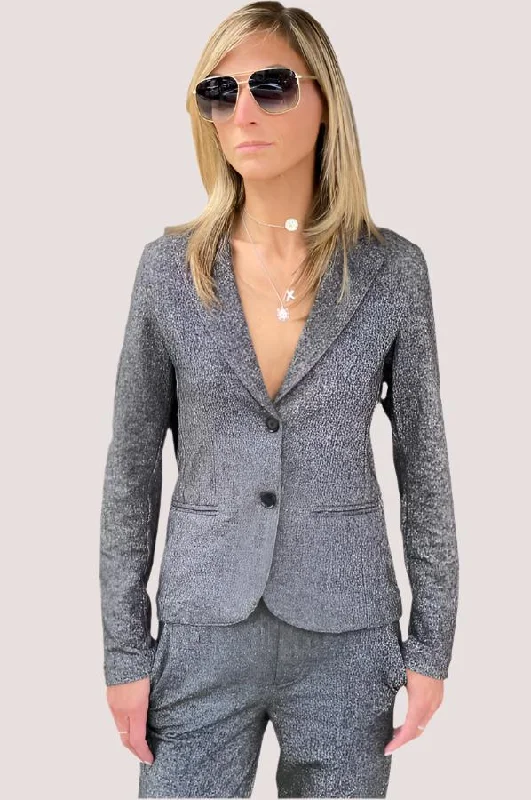 Suit Jacket - Black Multi Knit Jacket Woven Jacket Fleece Jacket