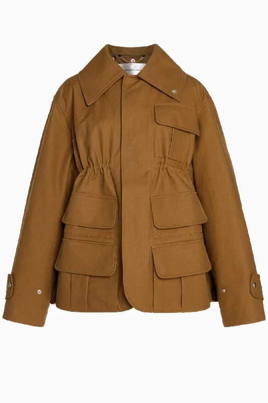 Victoria Beckham Patch Pocket Utility Jacket - Toffee Nylon Jacket Polyester Jacket Spandex Jacket Victoria Beckham Patch Pocket Utility Jacket - Toffee Nylon Jacket Polyester Jacket Spandex Jacket