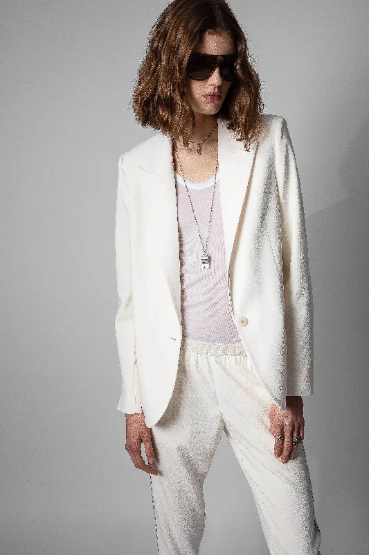 Voyage Jacket - Craie Lace Jacket Ribbed Jacket Sequined Jacket