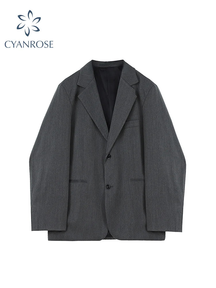 Znbbw Blazer Coat Women Korean Casual Loose 2024 Autumn Oversized Single-breasted Turndown Collar Long Sleeve Suit Jacket Female Faux Fur Jacket Real Fur Jacket Shearling Jacket Znbbw Blazer Coat Women Korean Casual Loose 2024 Autumn Oversized Single-breasted Turndown Collar Long Sleeve Suit Jacket Female Faux Fur Jacket Real Fur Jacket Shearling Jacket