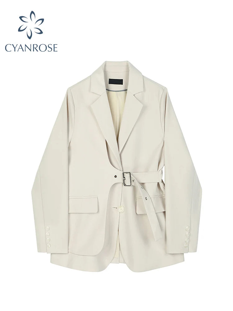 Znbbw Color Elegant Blazer Coat Women Casual Temperament Female Outerwear Jacket Belt Slim 2024 Autumn New Office Ladies Chic Fleece Jacket Down Jacket Feather Jacket Znbbw Color Elegant Blazer Coat Women Casual Temperament Female Outerwear Jacket Belt Slim 2024 Autumn New Office Ladies Chic Fleece Jacket Down Jacket Feather Jacket
