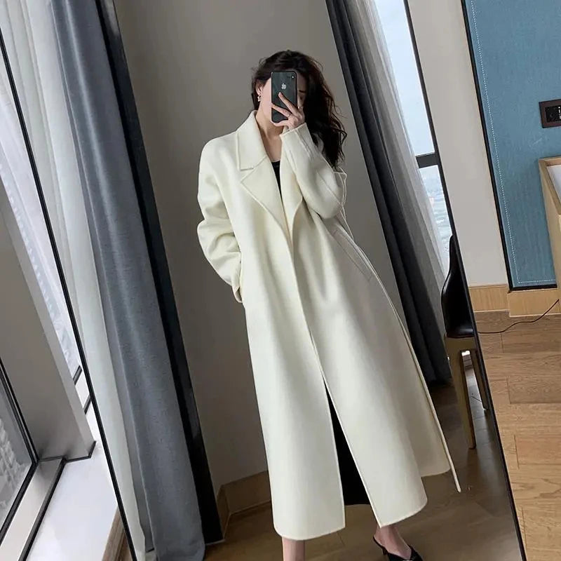 Znbbw Midi Wool Blends Coat Women Korean Thicken Long Bandage Jackets Oversized Lace Up Outwear White Cardigan Woolen Overcoat Faux Fur Jacket Real Fur Jacket Shearling Jacket Znbbw Midi Wool Blends Coat Women Korean Thicken Long Bandage Jackets Oversized Lace Up Outwear White Cardigan Woolen Overcoat Faux Fur Jacket Real Fur Jacket Shearling Jacket
