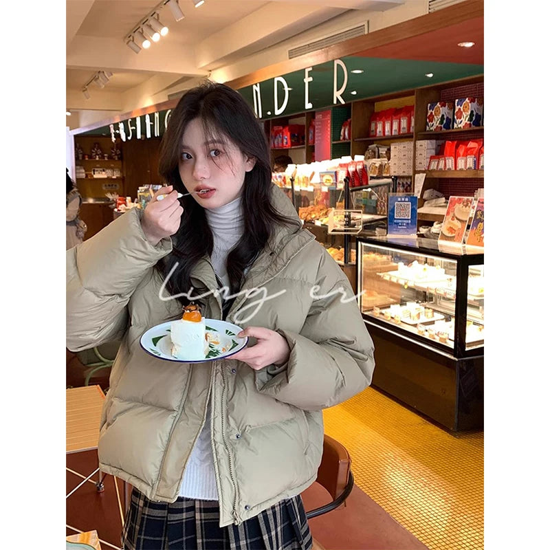 Znbbw Parkas Women Streetwear Cropped Down Coat Korean Sweet Puffer Jacket Winter Solid Casual All Match Cotton Padded Outwear Anorak Shell Jacket Lightweight Jacket Znbbw Parkas Women Streetwear Cropped Down Coat Korean Sweet Puffer Jacket Winter Solid Casual All Match Cotton Padded Outwear Anorak Shell Jacket Lightweight Jacket