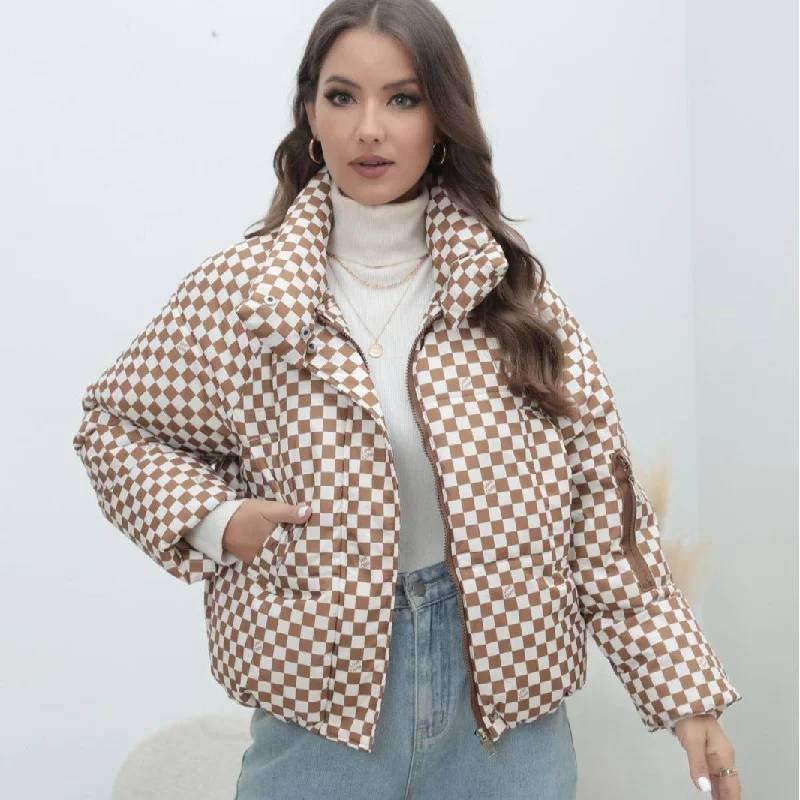 Znbbw Plaid Women's Coat Bread Jacket Warm Down Cotton-Padded Jacket Women's Cotton-Padded Jacket Chenille Jacket Brocade Jacket Lace Jacket Znbbw Plaid Women's Coat Bread Jacket Warm Down Cotton-Padded Jacket Women's Cotton-Padded Jacket Chenille Jacket Brocade Jacket Lace Jacket