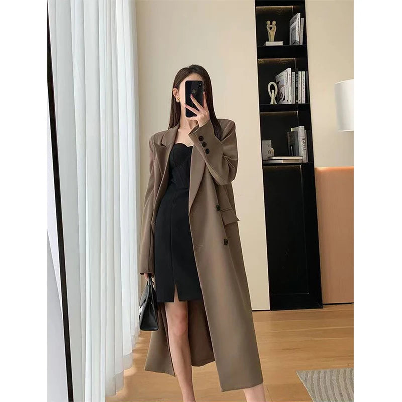 Znbbw Trench Coat Women Office Lady Elegant Double Breasted Blazer Jacket Streetwear Overcoats Korean Harajuku Casual Windbreaker Tailored Jacket Straight Jacket A-Line Jacket Znbbw Trench Coat Women Office Lady Elegant Double Breasted Blazer Jacket Streetwear Overcoats Korean Harajuku Casual Windbreaker Tailored Jacket Straight Jacket A-Line Jacket
