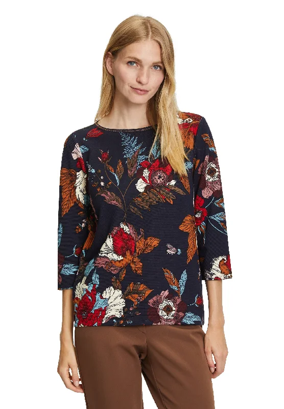 3/4 Sleeve Sweatshirt Hoodie with Belted Waist Structured Tailored
