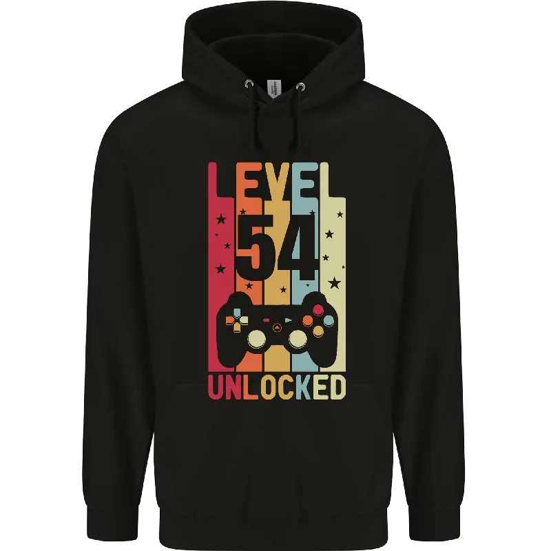 54th Birthday 54 Year Old Level Up Gaming Mens 80% Cotton Hoodie Hoodie with Drop Shoulder Relaxed Streetwear 54th Birthday 54 Year Old Level Up Gaming Mens 80% Cotton Hoodie Hoodie with Drop Shoulder Relaxed Streetwear