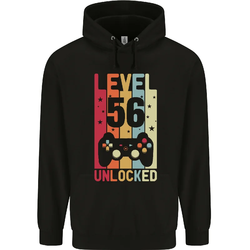 56th Birthday 56 Year Old Level Up Gaming Mens 80% Cotton Hoodie Hoodie with Zipper Placket Modern Functional 56th Birthday 56 Year Old Level Up Gaming Mens 80% Cotton Hoodie Hoodie with Zipper Placket Modern Functional