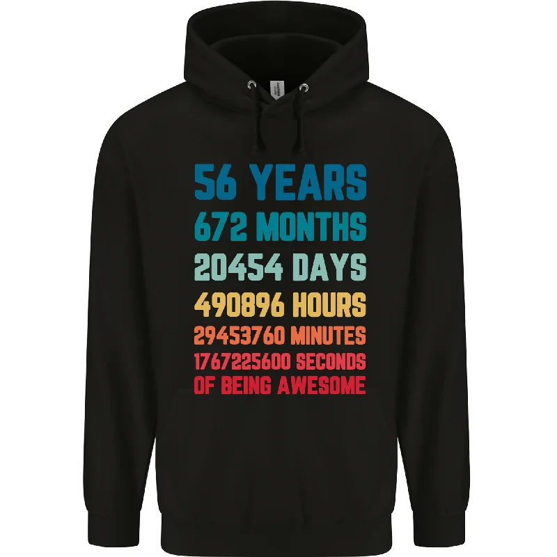 56th Birthday 56 Year Old Mens 80% Cotton Hoodie Hoodie with Hem Elastic Stretchable Comfortable 56th Birthday 56 Year Old Mens 80% Cotton Hoodie Hoodie with Hem Elastic Stretchable Comfortable