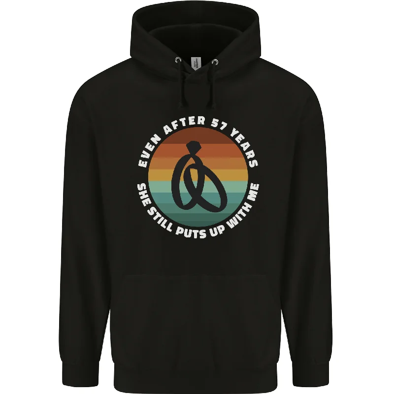 57 Year Wedding Anniversary 57th Marriage Mens 80% Cotton Hoodie Hoodie with Applique Textured Unique 57 Year Wedding Anniversary 57th Marriage Mens 80% Cotton Hoodie Hoodie with Applique Textured Unique