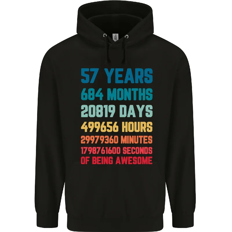 57th Birthday 57 Year Old Mens 80% Cotton Hoodie Hoodie with High Neck Warm Protective 57th Birthday 57 Year Old Mens 80% Cotton Hoodie Hoodie with High Neck Warm Protective