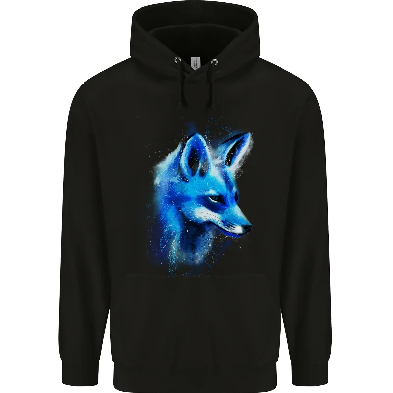 A Fox Watercolour Mens 80% Cotton Hoodie Cotton Hoodie Fleece Lining Warmth