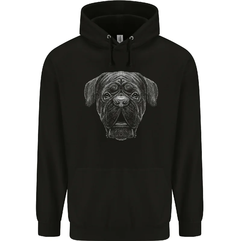 A French Mastiff Dog Dogue Bordeaux Mens 80% Cotton Hoodie Hoodie with Batwing Sleeves Loose Dramatic