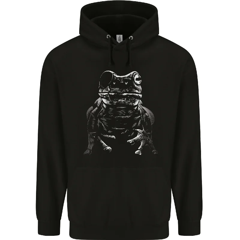 A Frog With an Eyepatch Mens 80% Cotton Hoodie Hoodie with Mesh Breathable Sporty