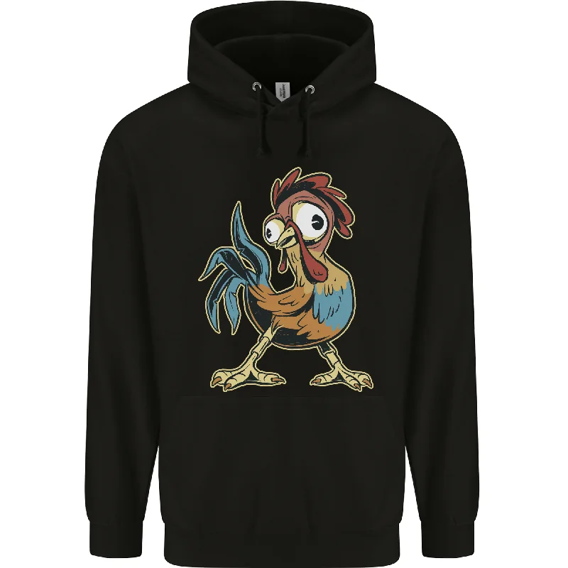 A Funky Rooster Farm Animals Chicken Mens 80% Cotton Hoodie Hoodie with Crew Neck Simple Timeless