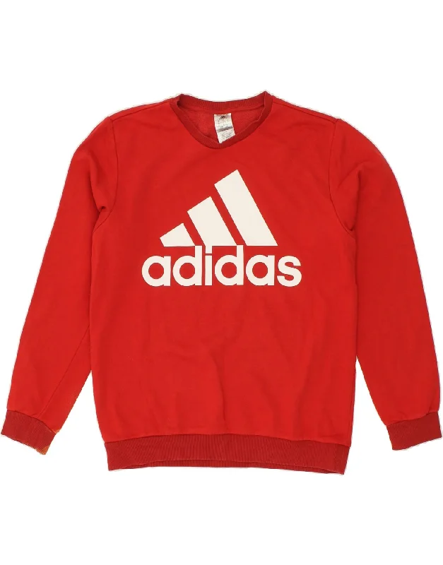 ADIDAS Mens Graphic Sweatshirt Jumper Large Red Cotton Hoodie with Ribbed Cuffs Snug Fit Comfort ADIDAS Mens Graphic Sweatshirt Jumper Large Red Cotton Hoodie with Ribbed Cuffs Snug Fit Comfort