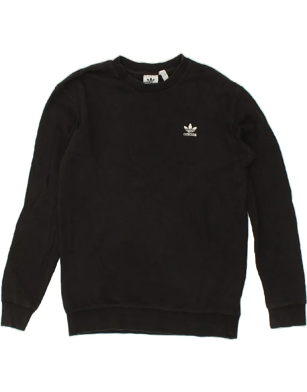 ADIDAS Mens Sweatshirt Jumper Small Black Cotton Hoodie with Exposed Zipper Edgy Industrial ADIDAS Mens Sweatshirt Jumper Small Black Cotton Hoodie with Exposed Zipper Edgy Industrial