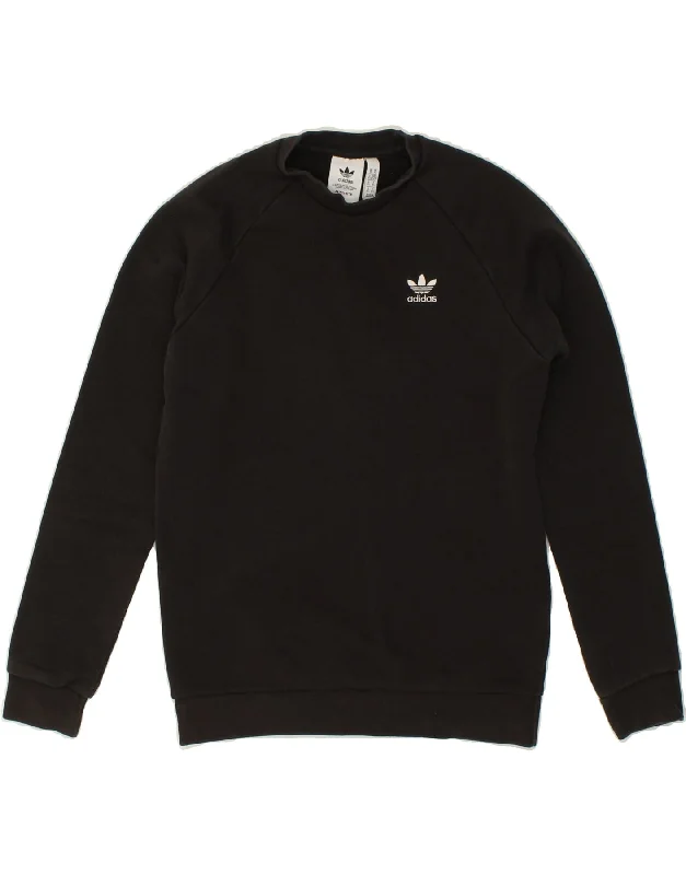ADIDAS Mens Sweatshirt Jumper XS Black Cotton Hoodie with Patch Decorative Personalized ADIDAS Mens Sweatshirt Jumper XS Black Cotton Hoodie with Patch Decorative Personalized