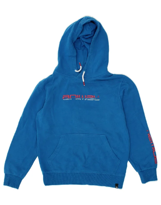 ANIMAL Boys Graphic Hoodie Jumper 11-12 Years Blue Cotton Hoodie with Zipper Versatile Modern