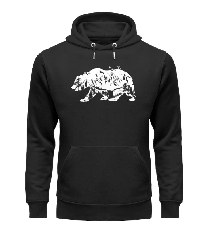 Bär und Berge Abstrakt - Unisex Premium Organic Hoodie Hoodie with Pocket Utility Practical