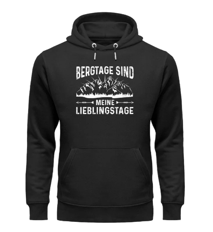 Bergtage - Lieblingstage - Unisex Premium Organic Hoodie Hoodie with Hem Applique Textured Unique