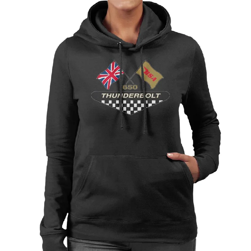 BSA Thunderbolt Women's Hooded Sweatshirt Hoodie with Lace Feminine Delicate