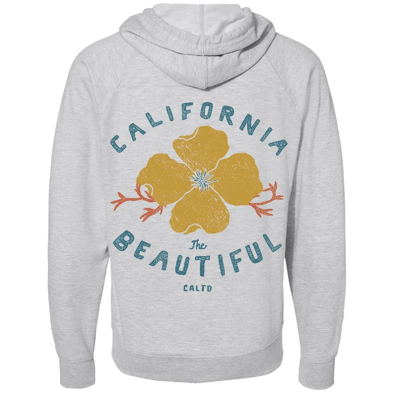 Cali Beautiful Raglan Zipper Hoodie Hoodie with Double Zipper Versatile Adjustable