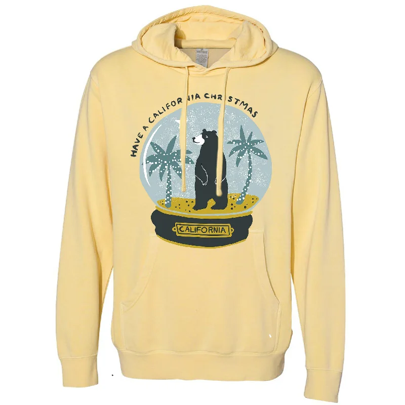 Christmas Globe Yellow Hoodie Hoodie with Turtle Neck Cozy Winter