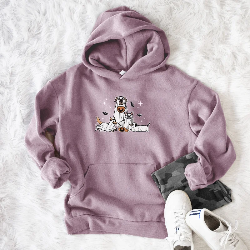 Vibrant Ghost Pups  - Bodega Midweight Hoodie Hoodie with Metallic Shiny Futuristic