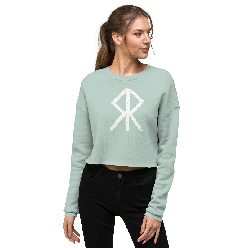 Courage Rune Cropped Sweatshirt Hoodie with Reflective Safety Nightwear