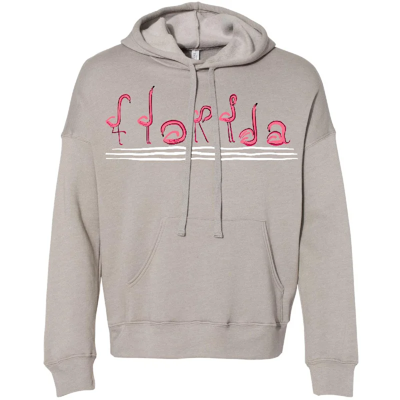 Curvy Flamingos Florida Drop Shoulder Hoodie Hoodie with Longline Fit Extended Stylish