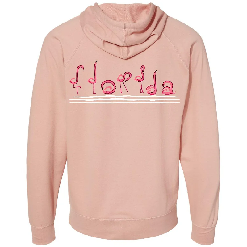 Curvy Flamingos Florida Raglan Zipper Hoodie Hoodie with Thumb Holes Functional Cozy