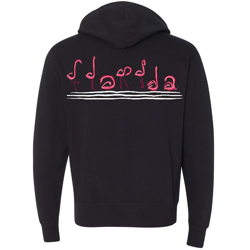 Curvy Flamingos Florida Zipper Hoodie Hoodie with Stripes Bold Sporty