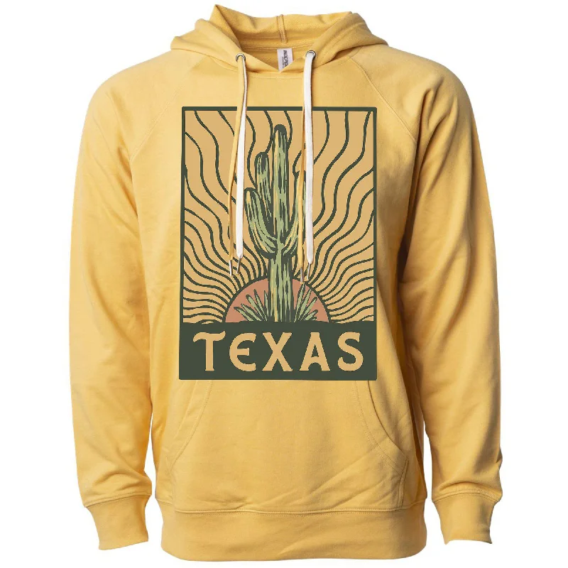 Desert Sunset Texas Raglan Hoodie Hoodie with Rolled Sleeves Casual Relaxed