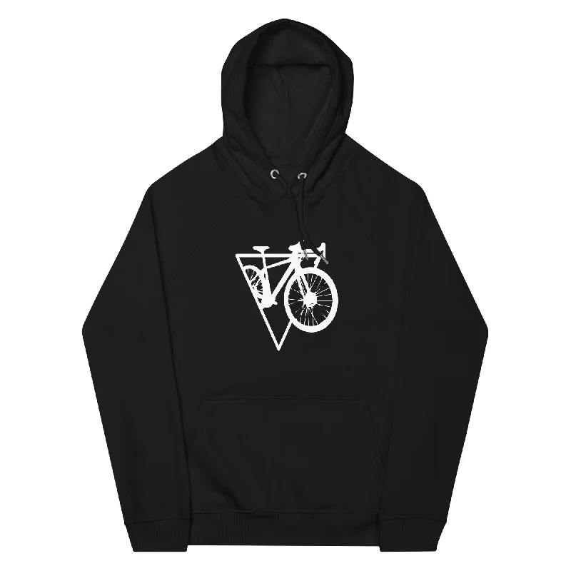 Dreieck - Radfahren - Unisex Premium Organic Hoodie Hoodie with Hidden Zipper Minimalist Clean