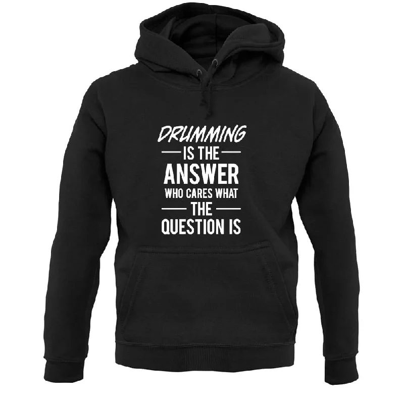 Drumming Is The Answer Unisex Hoodie Hoodie with Tie-Dye Psychedelic Retro