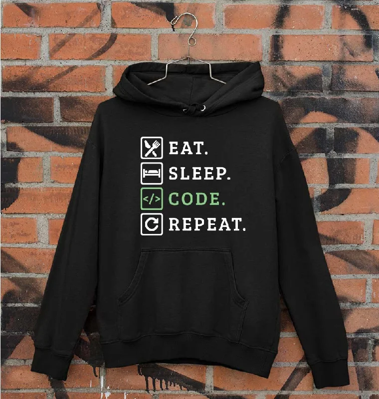 Eat Sleep Code Repeat Unisex Hoodie for Men/Women Hoodie with Hem Detail Decorative Unique Eat Sleep Code Repeat Unisex Hoodie for Men/Women Hoodie with Hem Detail Decorative Unique